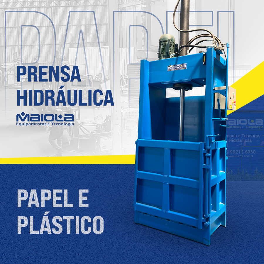 PRENSA HIDRÁULICA PAPEL E PLÁSTICO VERTICAL - MAIOLA