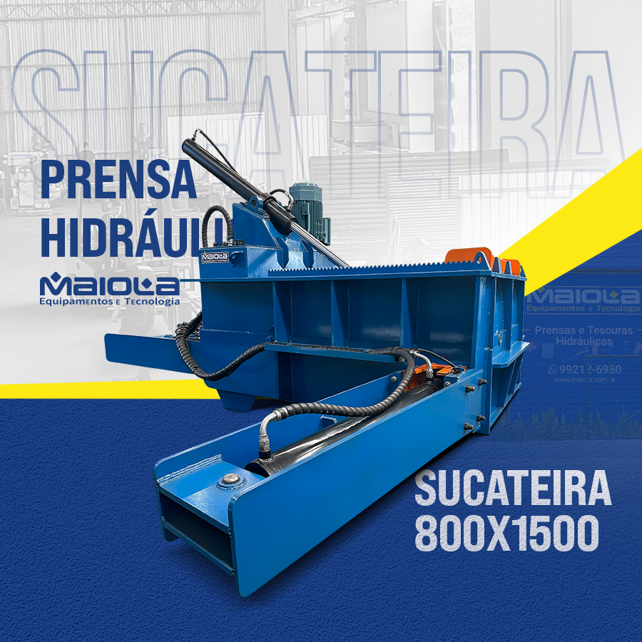 PRESA HIDRÁULICA SUCATEIRA 800X1500 - MAIOLA