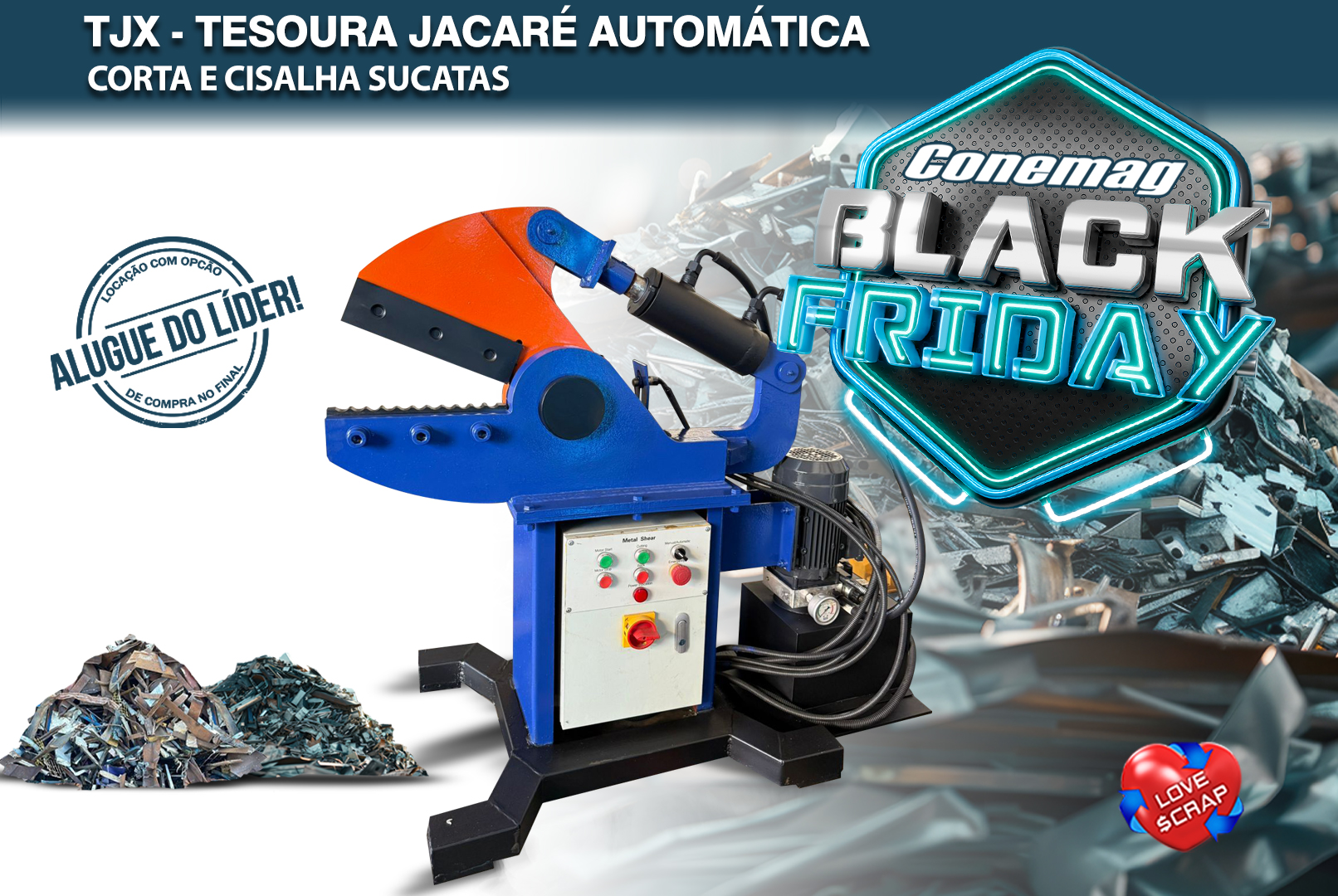 Mini Tesoura Jacaré Automática